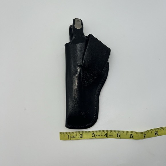 TRIPLE K Black Leather Holster 196-2 Carrylite Basketweave 4" Duty Revolver - Picture 5 of 5